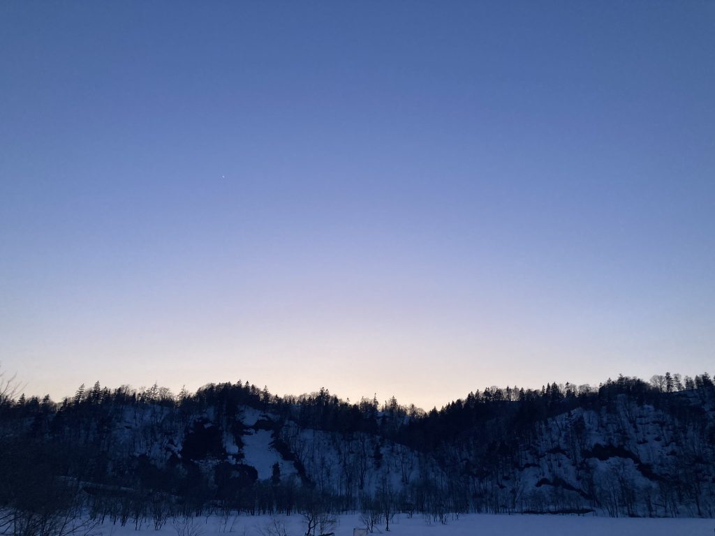 水源の森の森　夕焼け